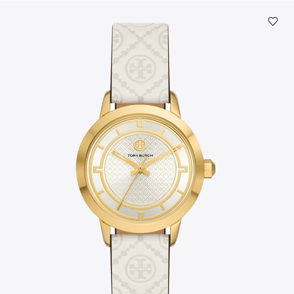 Tory Burch T Monogram Gold and Cream Women's Watch